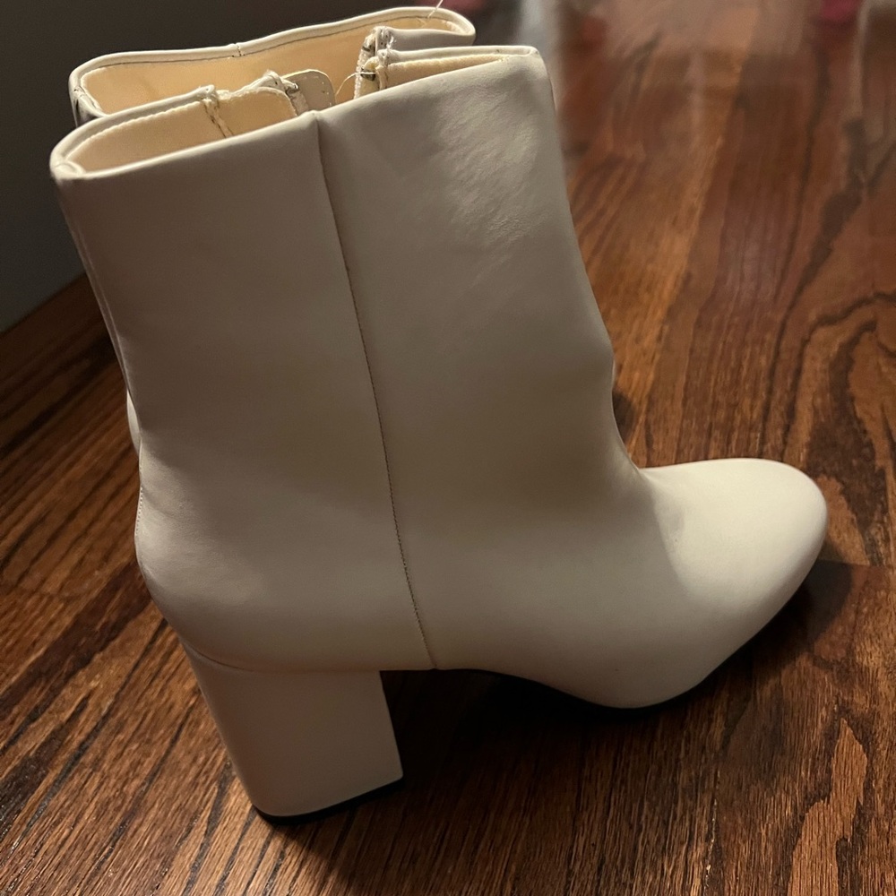 Cream colored boot.